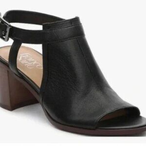 Franco Sarto Harlet Women’s Black Leather Peep Toe Slingback Heels size 9